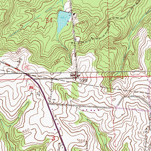 Topographic Map of Moffatt School (historical), AL