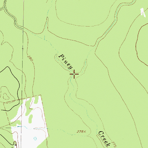 Topographic Map of Mossy Creek, TX