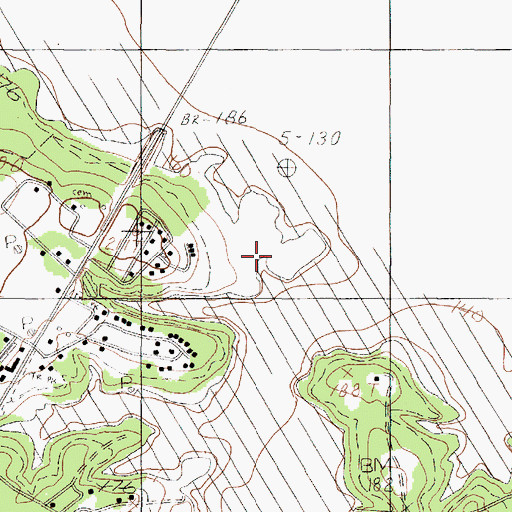 Topographic Map of Mott Cemetery, TX