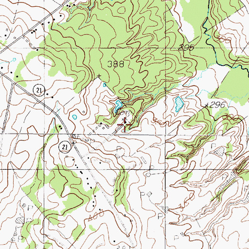 Topographic Map of Mount Dena Church, TX
