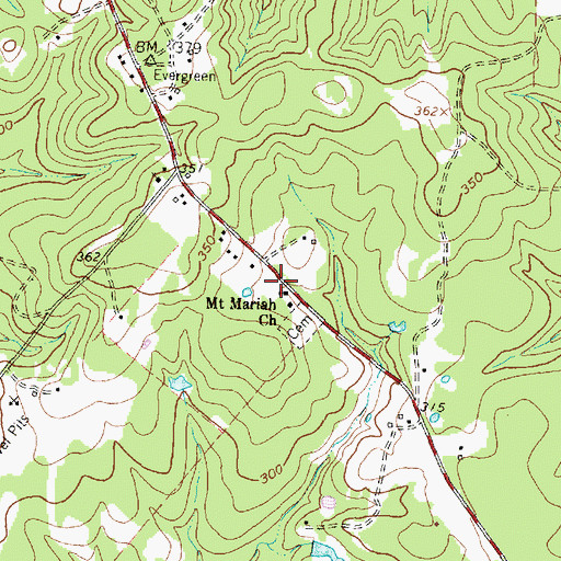 Topographic Map of Mount Mariah Church, TX