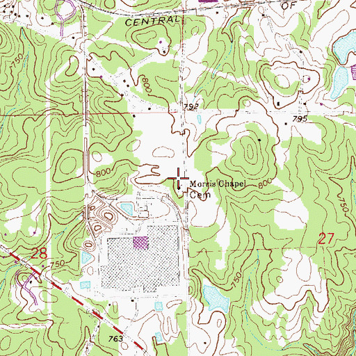 Topographic Map of Morris Chapel United Methodist Church, AL