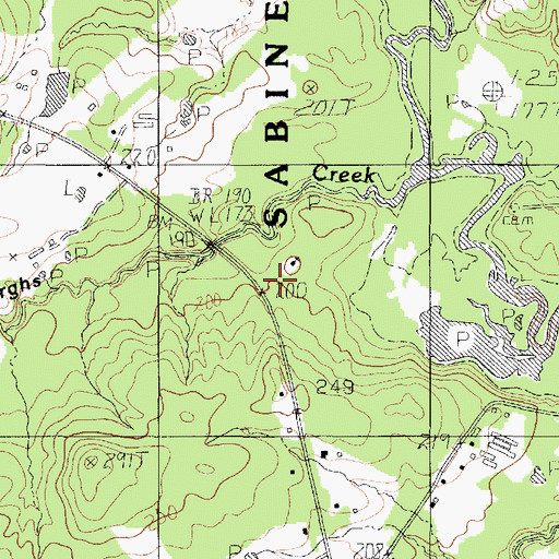 Topographic Map of Mount Olive Church, TX