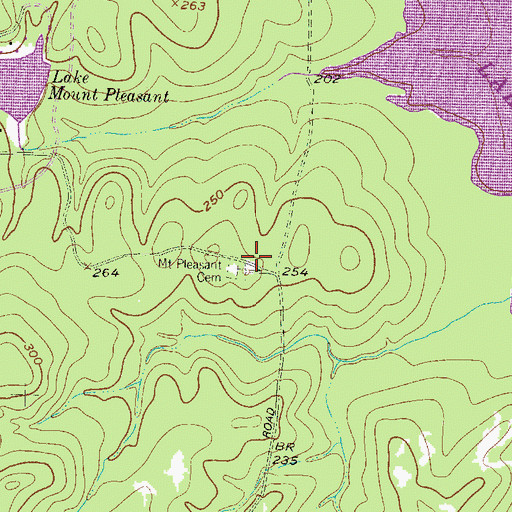 Topographic Map of Mount Pleasant Cemetery, TX