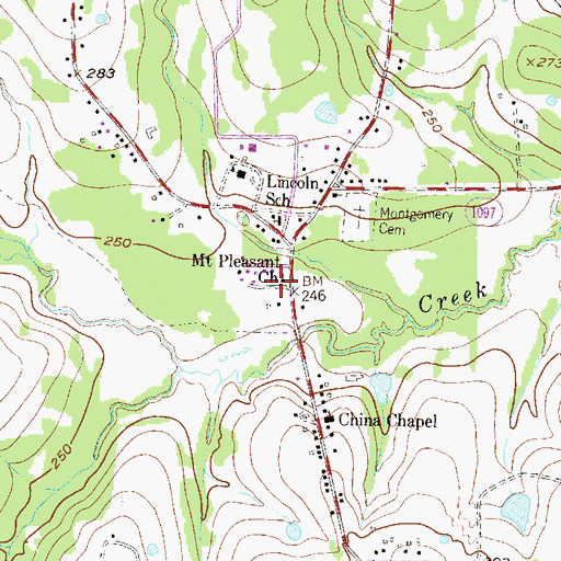 Topographic Map of Mount Pleasant Church, TX