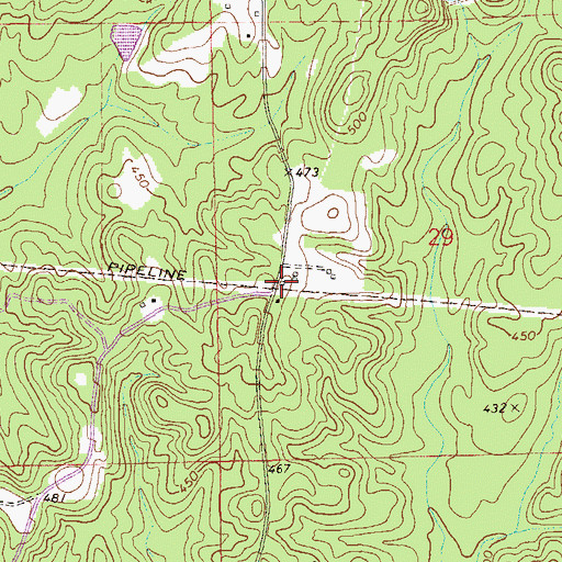 Topographic Map of Mount Calvery School (historical), AL