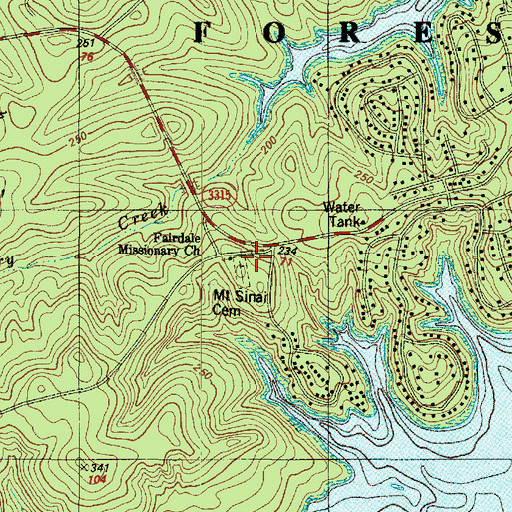 Topographic Map of Mount Sinai Cemetery, TX
