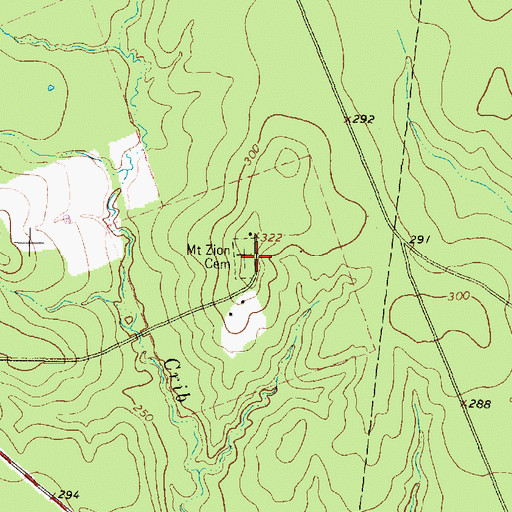 Topographic Map of Mount Zion Cemetery, TX