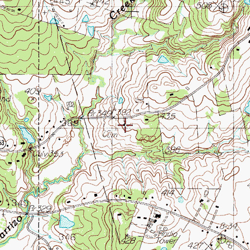 Topographic Map of Mount Zion Church, TX