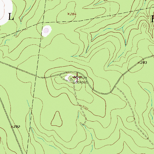 Topographic Map of Mount Zion Lookout, TX