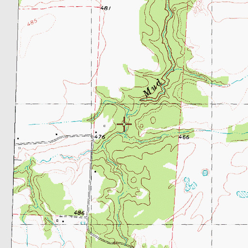 Topographic Map of Mud Branch, TX