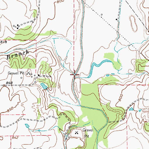Topographic Map of Mudhole Branch, TX