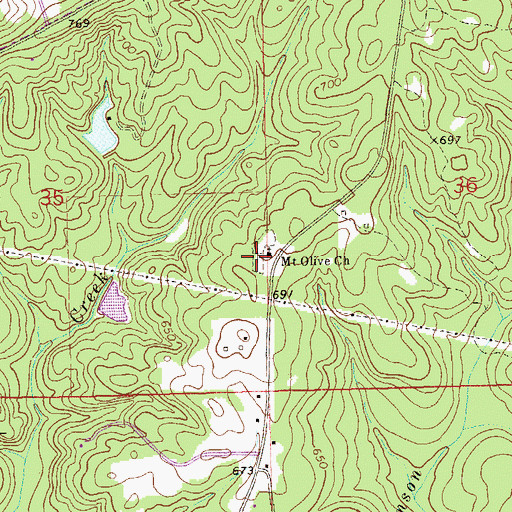 Topographic Map of Mount Olive Cemetery, AL