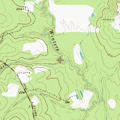 Topographic Map of Nebletts Creek, TX