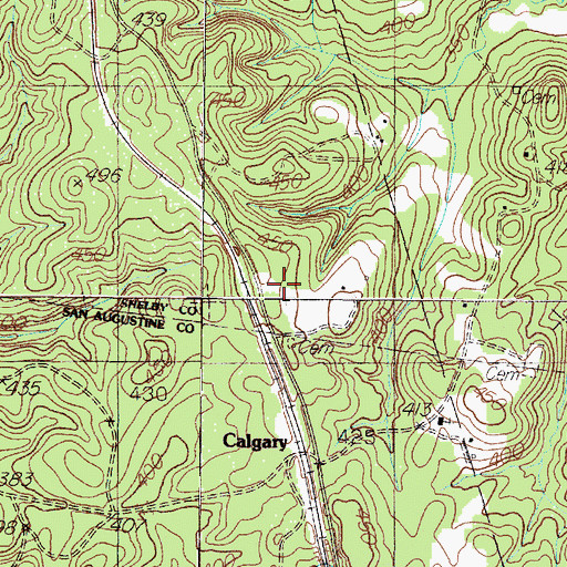 Topographic Map of Neuville School, TX