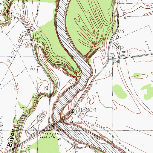 Topographic Map of Nevill Bayou, TX