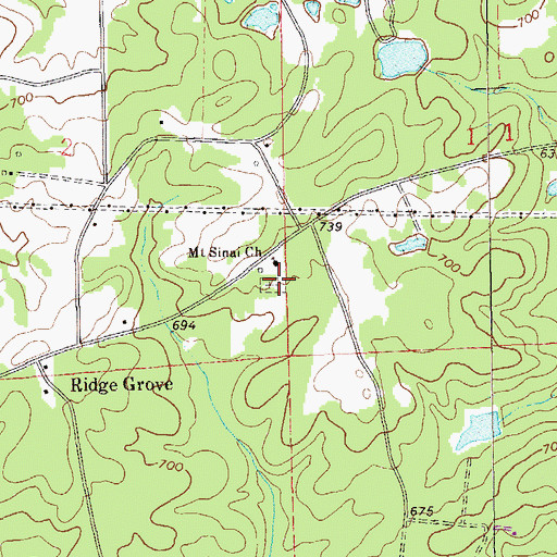 Topographic Map of Mount Sinai Cemetery, AL