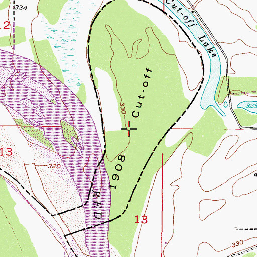 Topographic Map of 1908 Cut-Off, TX