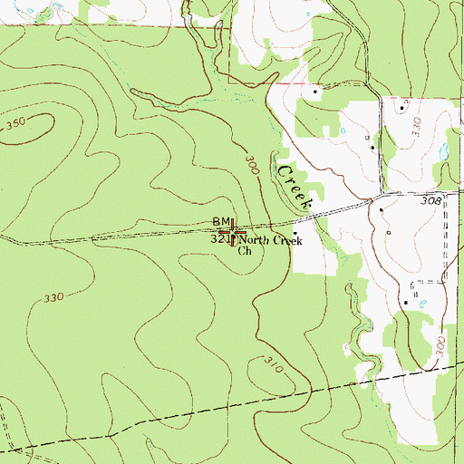Topographic Map of North Creek Church, TX