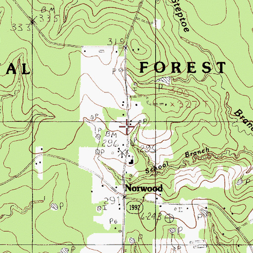 Topographic Map of Norwood, TX