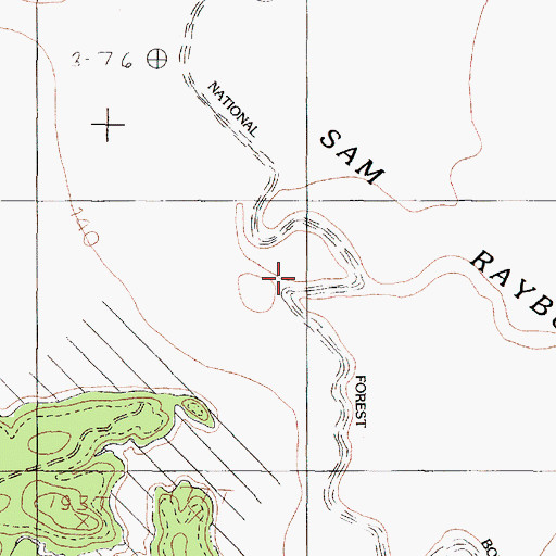 Topographic Map of Odell Creek, TX