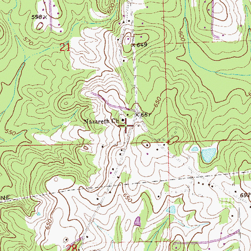 Topographic Map of Nazareth School (historical), AL