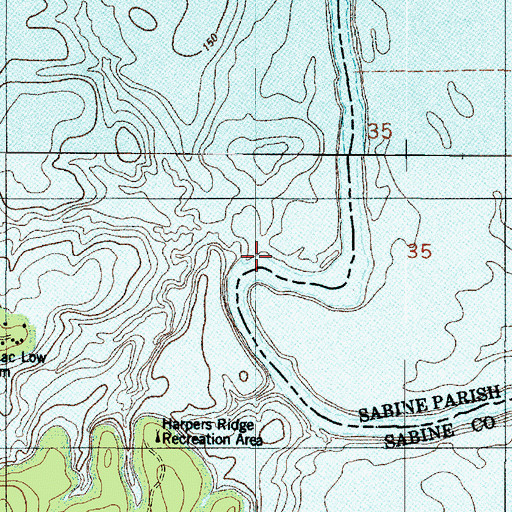 Topographic Map of Oil Well Branch, TX
