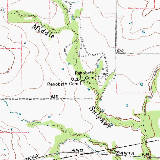 Topographic Map of Terry Cemetery, TX