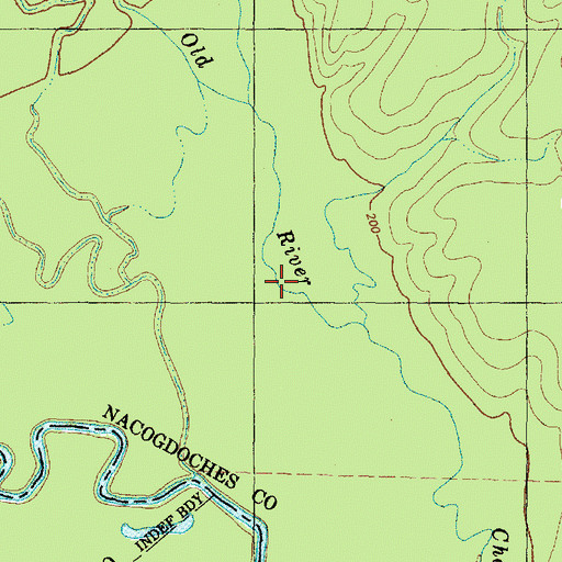 Topographic Map of Old River Channel, TX