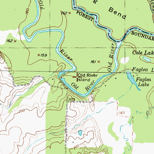 Topographic Map of Old River Island, TX