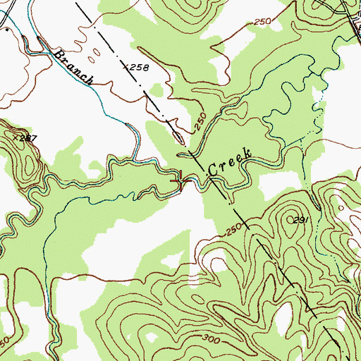 Topographic Map of Old Zion Creek, TX