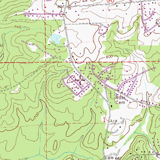 Topographic Map of North Gate, AL