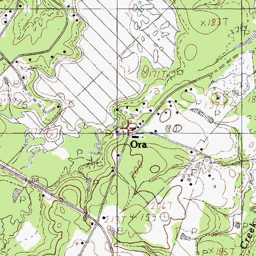 Topographic Map of Ora, TX