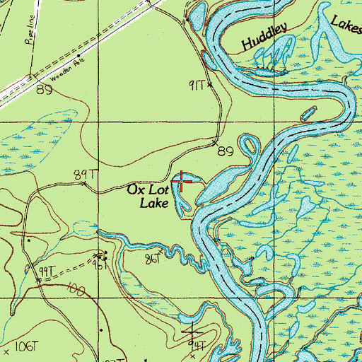Topographic Map of Ox Lot Lake, TX