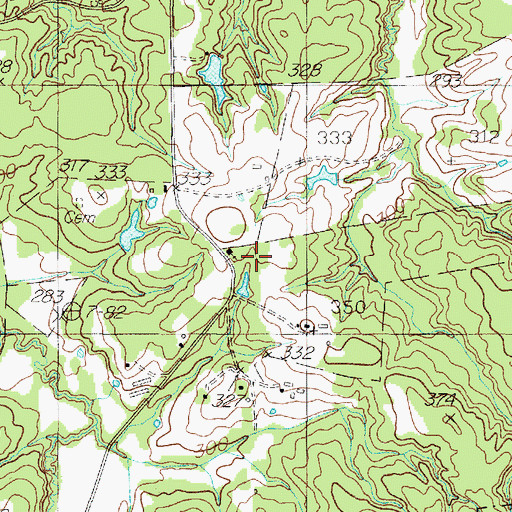 Topographic Map of Palestine Church, TX