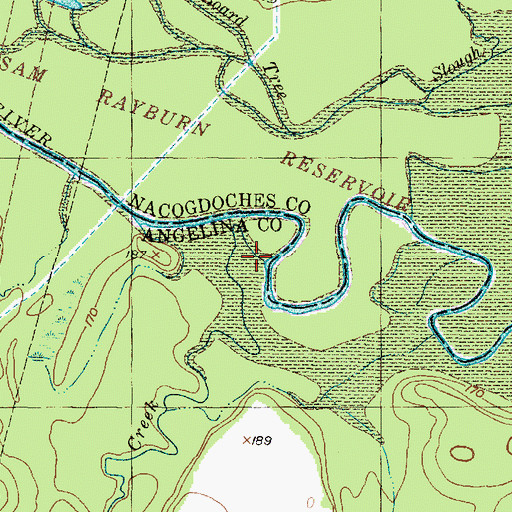 Topographic Map of Paper Mill Creek, TX