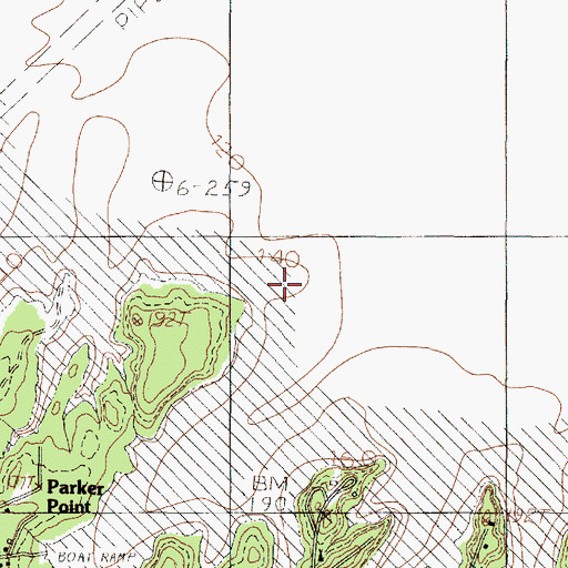 Topographic Map of Parker Cemetery, TX