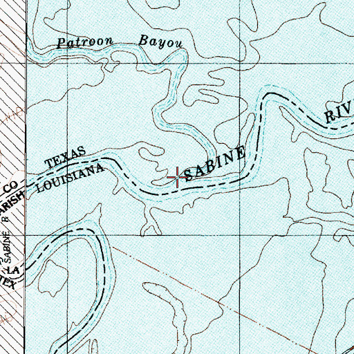 Topographic Map of Patroon Bayou, TX