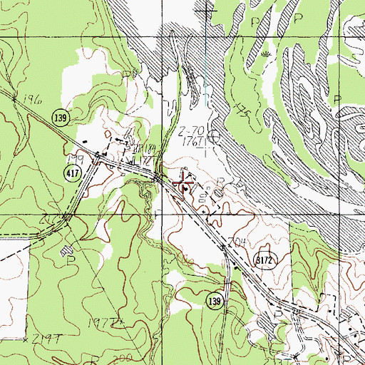 Topographic Map of Pauls Store, TX