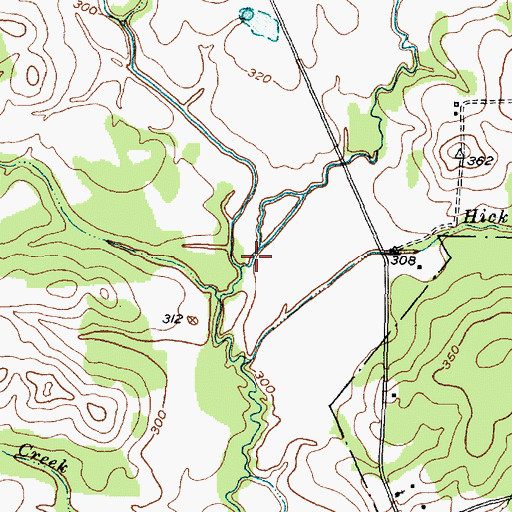 Topographic Map of Peachtree Creek, TX