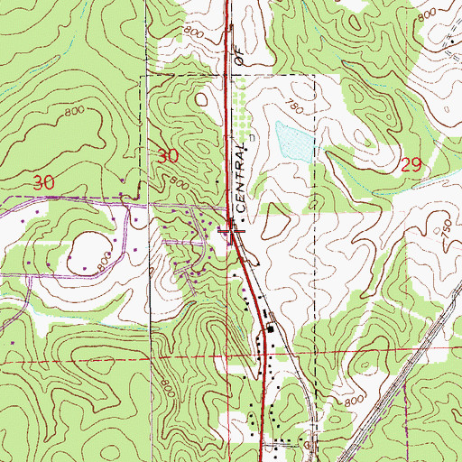 Topographic Map of Oak Dale, AL