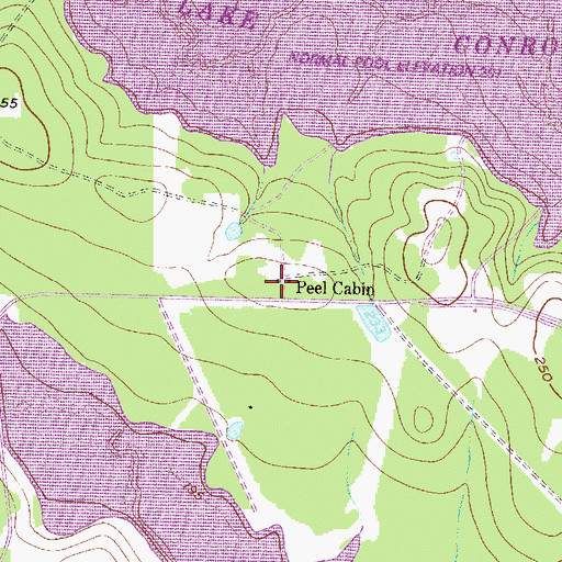 Topographic Map of Peel Cabin, TX