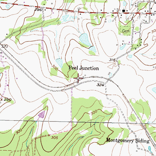 Topographic Map of Peel Junction, TX