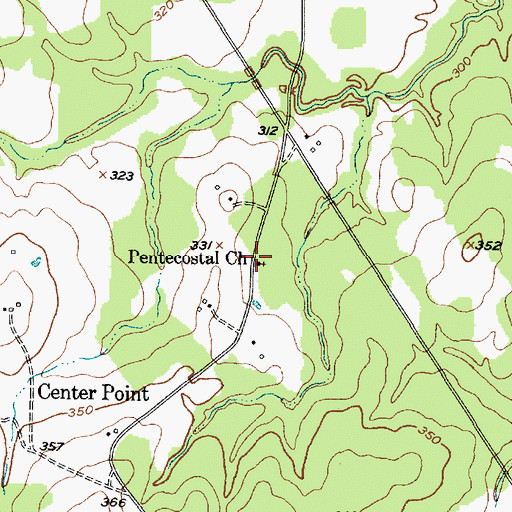 Topographic Map of Pentecostal Church, TX