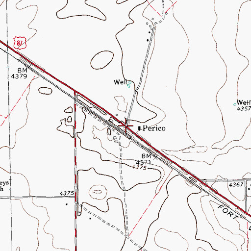 Topographic Map of Perico, TX
