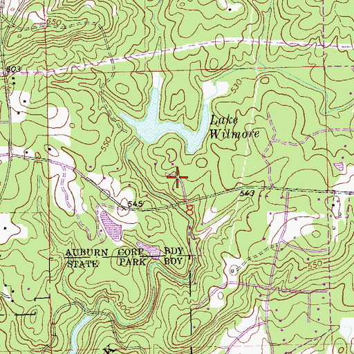 Topographic Map of Oak Hollow, AL