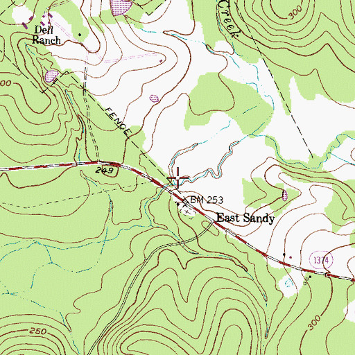 Topographic Map of Persimmon Creek, TX