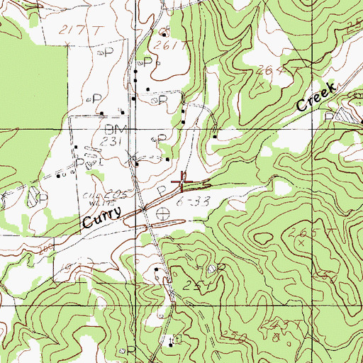 Topographic Map of Peterson Branch, TX
