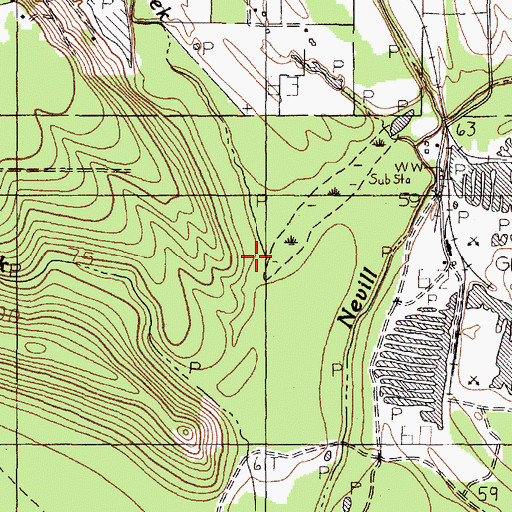 Topographic Map of Phillips Creek, TX