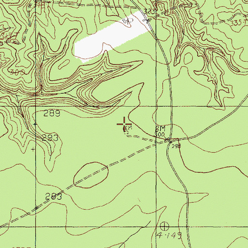 Topographic Map of Pine Knot Cemetery, TX